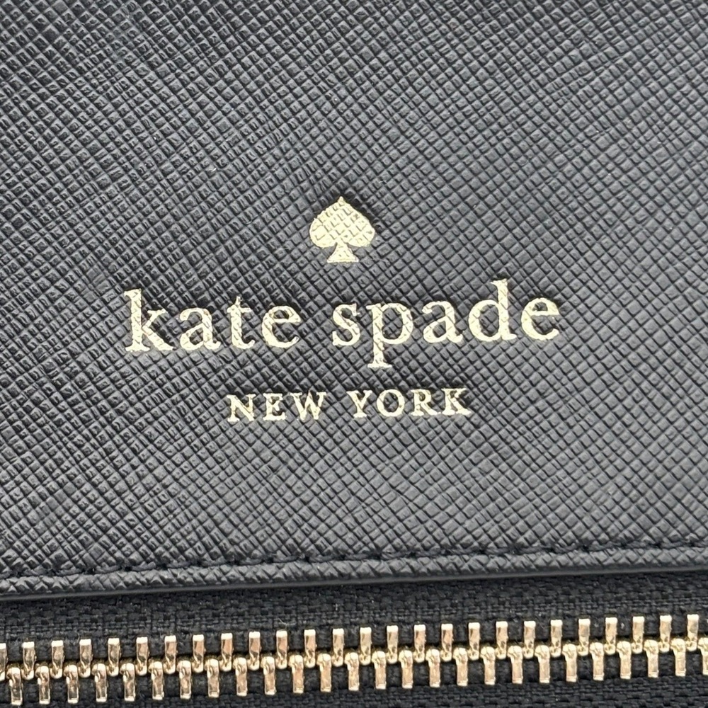 KATE SPADE New York‎ Black Leather Crossbody Bag Saffiano Sadie Gold Thin Purse - Picture 2 of 15